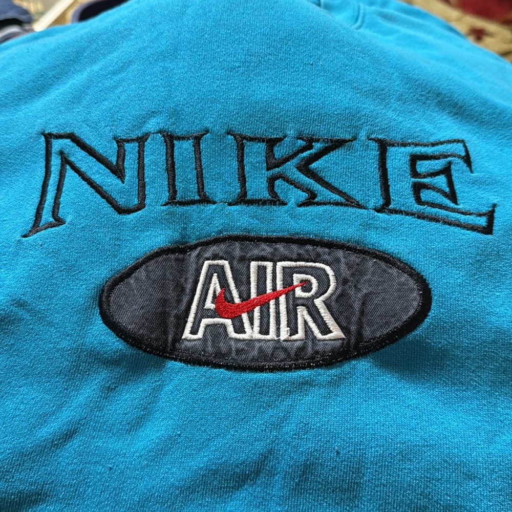 AS IS: vintage sweatshirt, size XL labeled Nike air. 55% cotton 45% polyester. - Picture 7 of 8